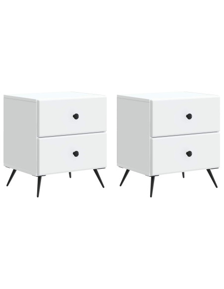 Armadio da Notte con cassetto 2 pcs Bianco 43 x 34,5 x 47,5 cm