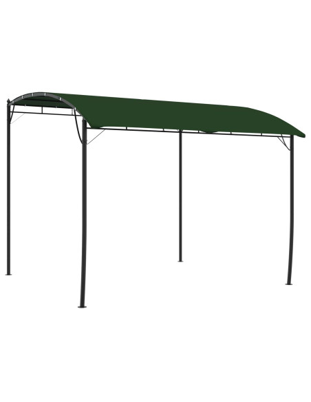 Gazebo 3 x 3 x 2,55 m Verde Tessuto e Alluminio 180