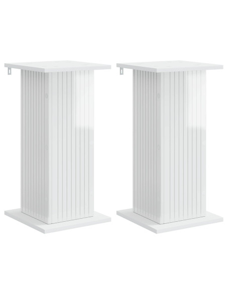 Supporto per piante 2 pcs Bianco Lucido 30,5 x 30 x 60,5 cm