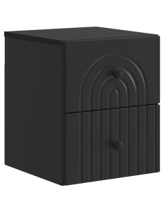 Mobiletto da notte a muro con cassetto Nero 33 x 34,5 x 40 cm