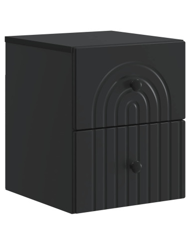 Mobiletto da notte a muro con cassetto Nero 33 x 34,5 x 40 cm