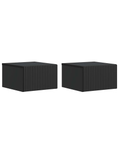 Mobiletto da notte a muro 2 pcs Nero 33 x 34,5 x 20 cm