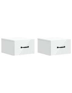 Mobiletto da notte a muro 2 pcs Bianco 34,5 x 33 x 20 cm