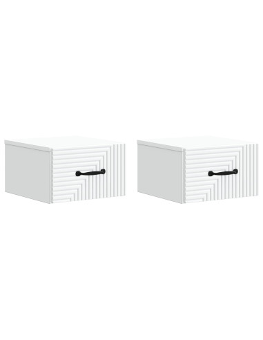 Mobiletto da notte a muro 2 pcs Bianco 34,5 x 33 x 20 cm