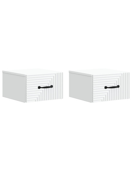 Mobiletto da notte a muro 2 pcs Bianco 34,5 x 33 x 20 cm