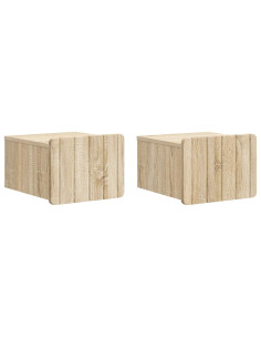 Mobiletto da notte a muro 2 pcs Rovere Sonoma 33 x 34,5 x 24 cm