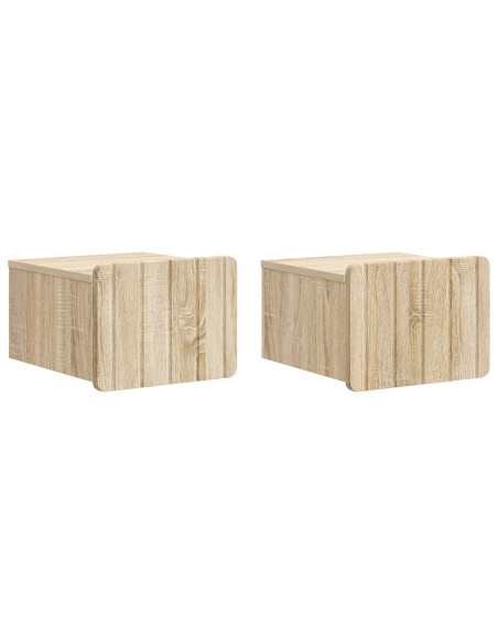 Mobiletto da notte a muro 2 pcs Rovere Sonoma 33 x 34,5 x 24 cm
