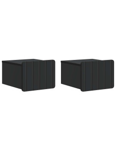 Mobiletto da notte a muro 2 pcs Nero 33 x 34,5 x 24 cm