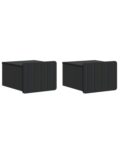Mobiletto da notte a muro 2 pcs Nero 33 x 34,5 x 24 cm