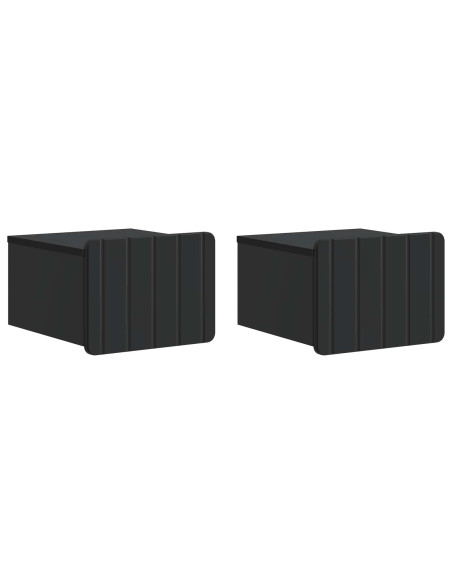 Mobiletto da notte a muro 2 pcs Nero 33 x 34,5 x 24 cm