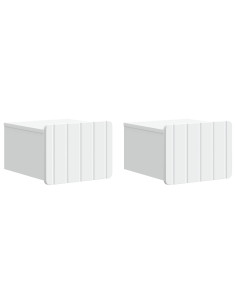 Mobiletto da notte a muro 2 pcs Bianco 33 x 34,5 x 24 cm