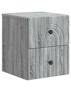 Mobiletto da notte a muro Grigio Sonoma 33 x 34,5 x 40 cm