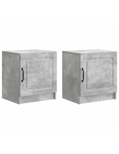 Armadio da Notte 2 pcs Grigio Cemento 43 x 34,5 x 47 cm