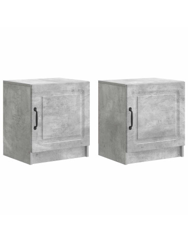 Armadio da Notte 2 pcs Grigio Cemento 43 x 34,5 x 47 cm