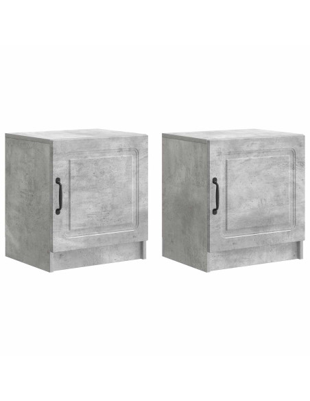 Armadio da Notte 2 pcs Grigio Cemento 43 x 34,5 x 47 cm