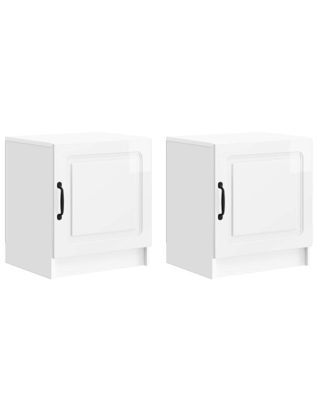 Armadio da Notte 2 pcs Bianco Lucido 43 x 34,5 x 47 cm
