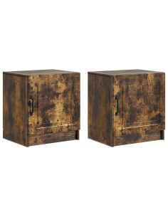 Armadio da Notte 2 pcs Rovere Fumo 43 x 34,5 x 47 cm