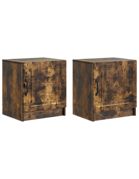 Armadio da Notte 2 pcs Rovere Fumo 43 x 34,5 x 47 cm