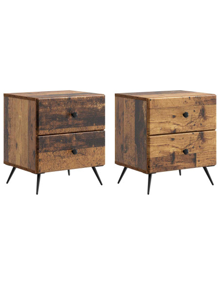 Armadio da Notte 2 pcs Legno antico 43 x 34,5 x 47,5 cm