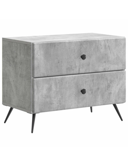 Armadio da Notte Grigio Cemento 62 x 34,5 x 47,5 cm
