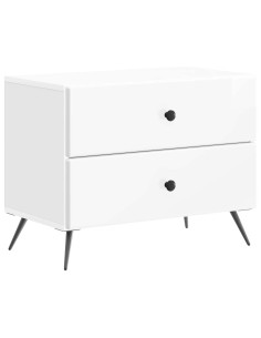 Armadio da Notte con cassetto Bianco Lucido 62 x 34,5 x 47,5 cm
