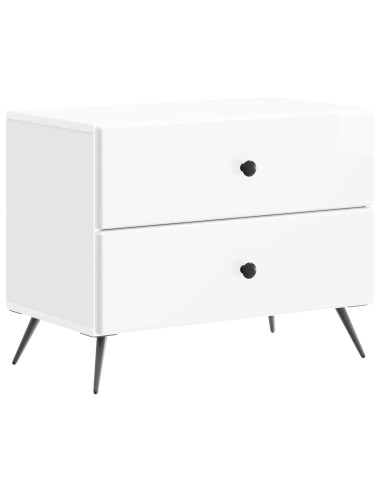 Armadio da Notte con cassetto Bianco Lucido 62 x 34,5 x 47,5 cm