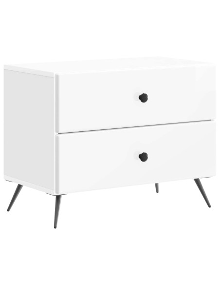 Armadio da Notte con cassetto Bianco Lucido 62 x 34,5 x 47,5 cm