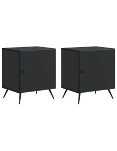 Armadio da Notte 2 pcs Nero 43 x 34,5 x 50 cm