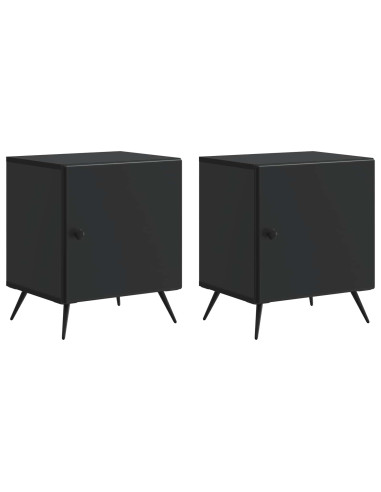 Armadio da Notte 2 pcs Nero 43 x 34,5 x 50 cm