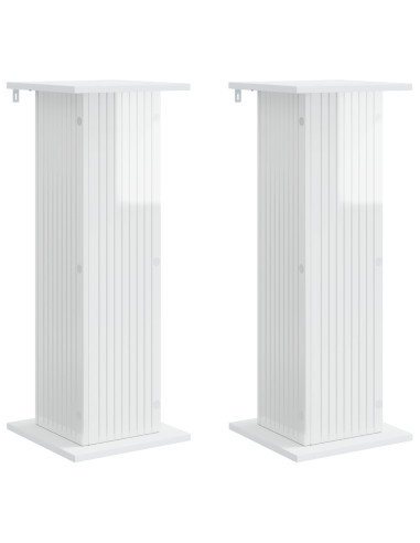 Supporto per piante 2 pcs Bianco Lucido 30,5 x 30 x 80,5 cm
