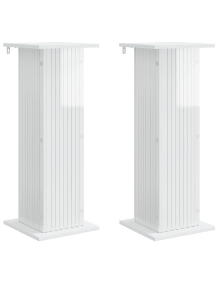 Supporto per piante 2 pcs Bianco Lucido 30,5 x 30 x 80,5 cm