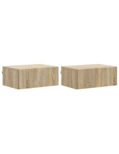 Mobiletto da notte a muro 2 pcs Rovere Sonoma 49 x 34,5 x 20 cm