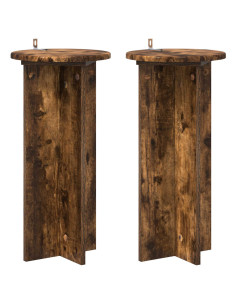 Supporto per piante 2 pcs Rovere Fumo 29,5 x 29,5 x 60 cm