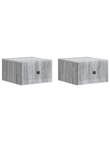 Mobiletto da notte a muro 2 pcs Grigio Sonoma 33 x 34,5 x 20 cm