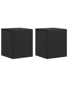 Mobiletto da notte a muro 2 pcs Nero 33 x 34,5 x 40 cm