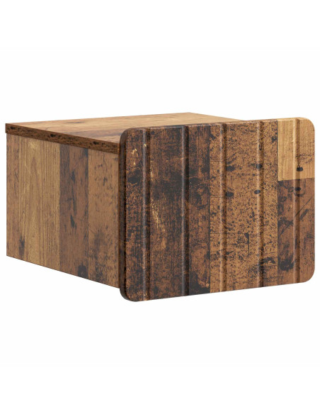 Mobiletto da notte a muro Legno antico 33 x 34,5 x 24 cm