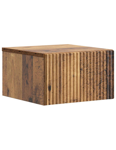 Mobiletto da notte a muro Legno antico 33 x 34,5 x 20 cm