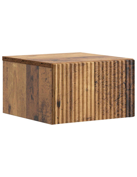 Mobiletto da notte a muro Legno antico 33 x 34,5 x 20 cm