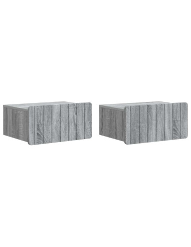 Mobiletto da notte a muro 2 pcs Grigio Sonoma 49 x 34,5 x 24 cm