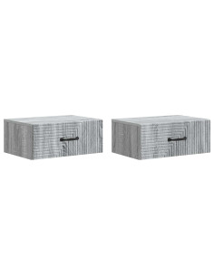 Mobiletto da notte a muro 2 pcs Grigio Sonoma 49 x 34,5 x 20 cm