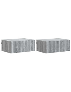 Mobiletto da notte a muro 2 pcs Grigio Sonoma 49 x 34,5 x 20 cm