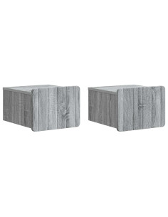 Mobiletto da notte a muro 2 pcs Grigio Sonoma 33 x 34,5 x 24 cm