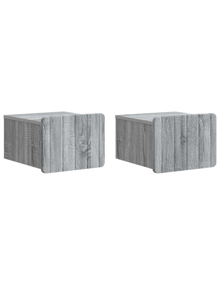 Mobiletto da notte a muro 2 pcs Grigio Sonoma 33 x 34,5 x 24 cm