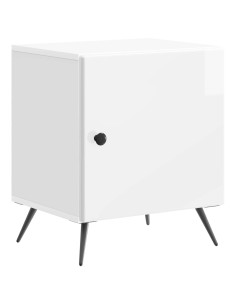 Armadio da Notte Bianco Lucido 43 x 34,5 x 50 cm