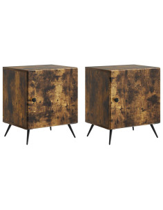 Armadio da Notte 2 pcs Rovere Fumo 43 x 34,5 x 50 cm