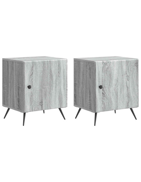 Armadio da Notte 2 pcs Grigio Sonoma 43 x 34,5 x 50 cm