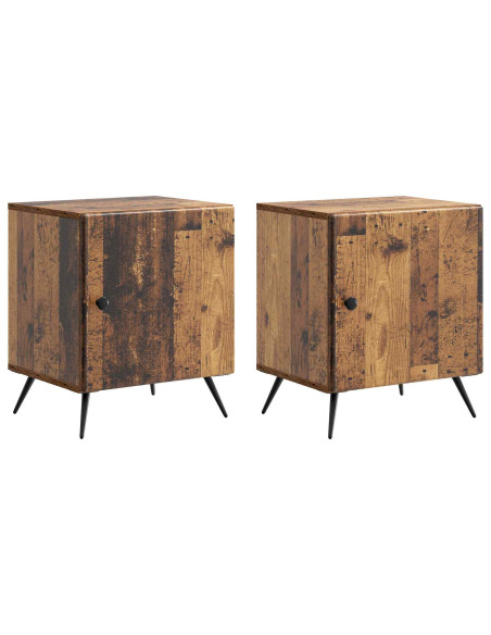 Armadio da Notte 2 pcs Legno antico 43 x 34,5 x 50 cm