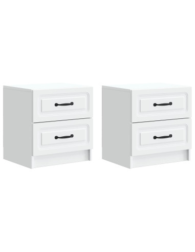 Armadio da Notte con cassetto 2 pcs Bianco 43 x 34,5 x 44,5 cm