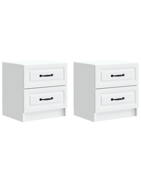 Armadio da Notte con cassetto 2 pcs Bianco 43 x 34,5 x 44,5 cm