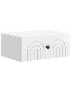Mobiletto da notte a muro Bianco Lucido 49 x 34,5 x 20 cm